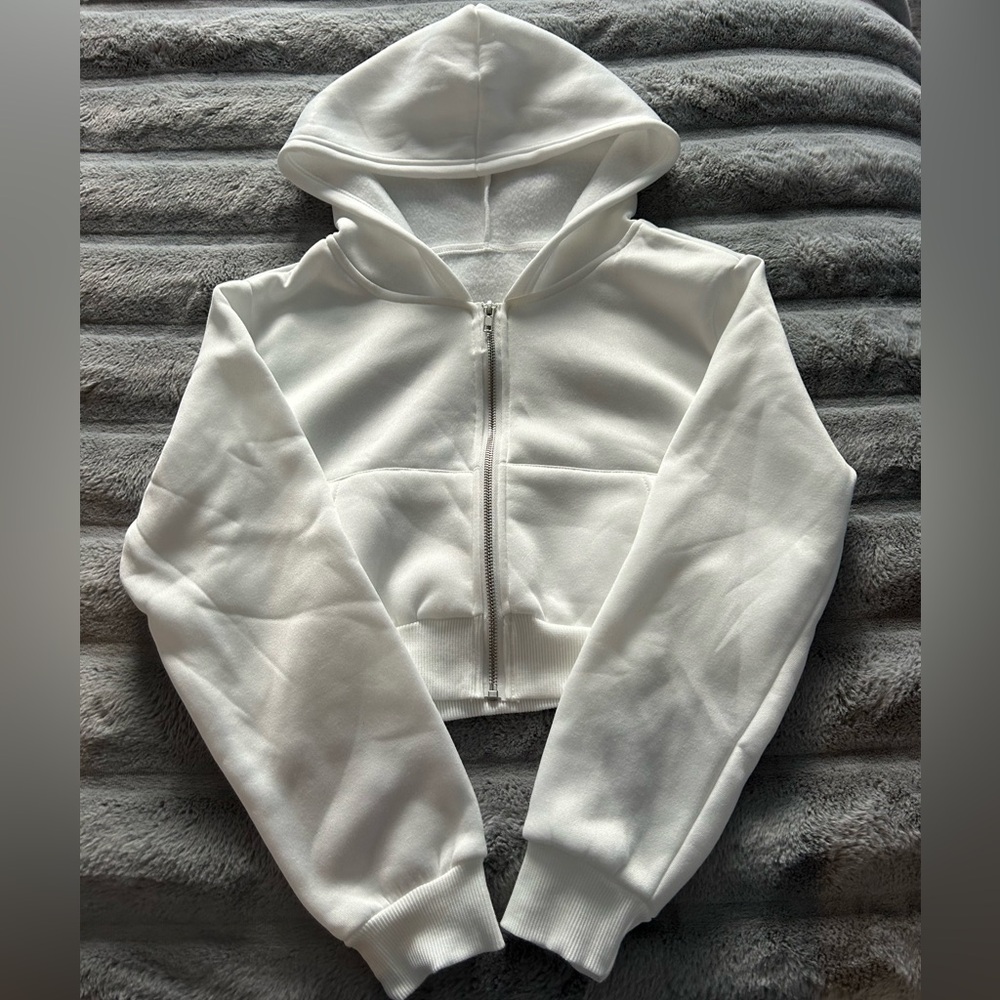 Cropped zip up sweatshirt